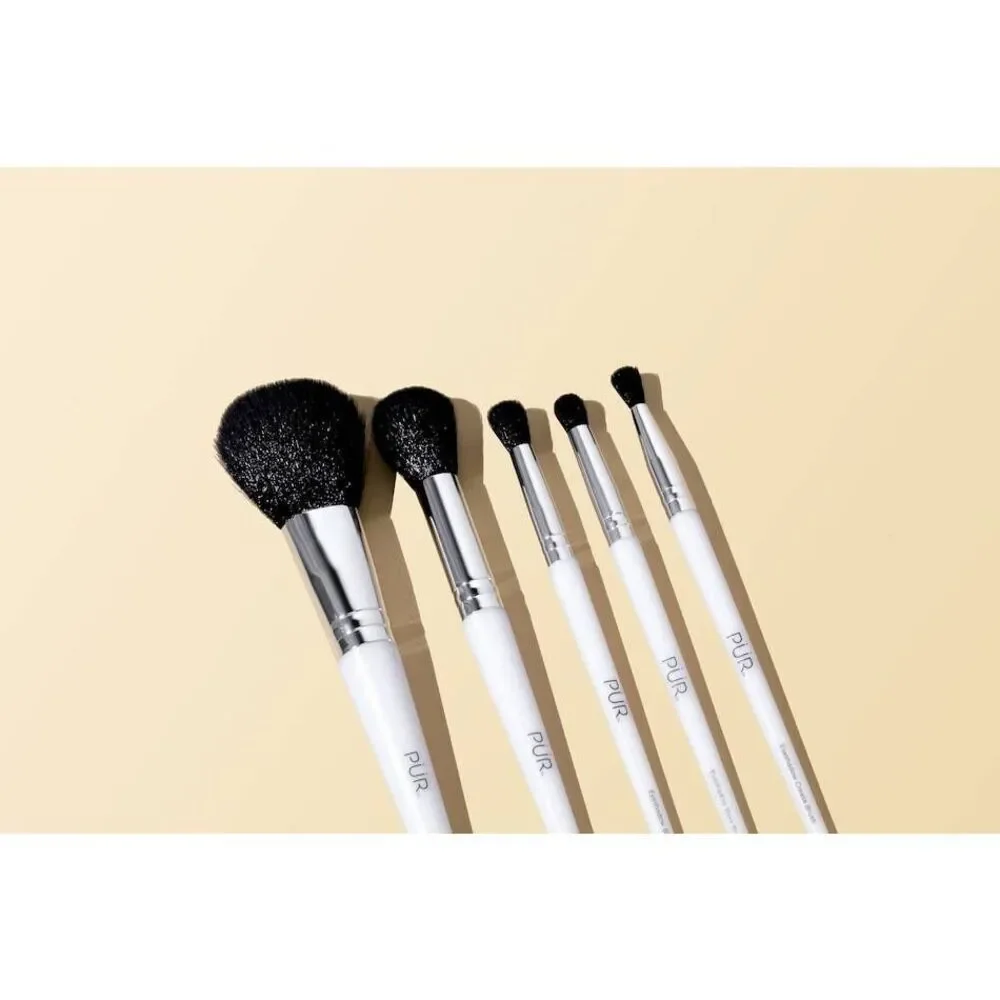 PÜR X Care.Org 5-Piece Cruelty Free Brush Set With Holder